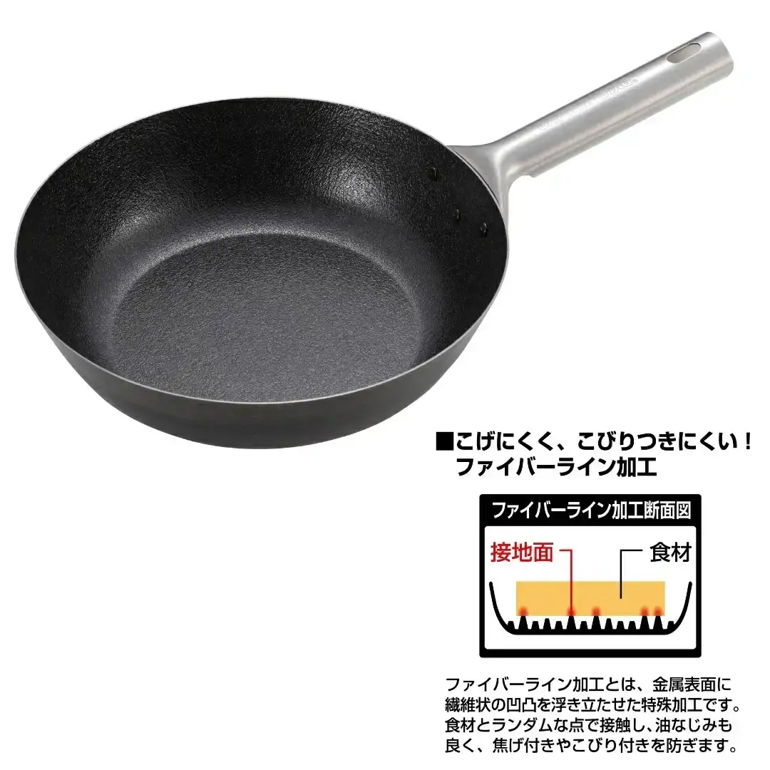 ファイバーライン 本格炒め鍋24cm・中華お玉セット フライパン CAPTAIN STAG キャプテンスタッグ キッチン アウトドア キャンプ