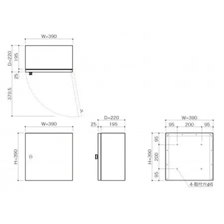 宅配ボックス　3333V2R(右開き)　壁付け　ステングレー　宅配シリンダー錠仕様　1台_雑貨   _【1515942】