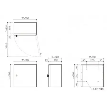 宅配ボックス　3333V2R(右開き)　壁付け　ステングレー　可変式ダイヤル錠仕様　1台_雑貨   _【1515945】