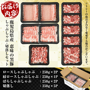 ☆大容量☆鹿児島県産恵味の黒豚 しゃぶしゃぶ＋切り落としセット 合計3kg！【00-110-02】