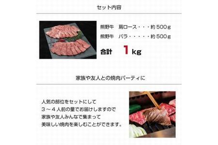 熊野牛 焼肉セット 約1kg【MT4】【BR33-mtf400】