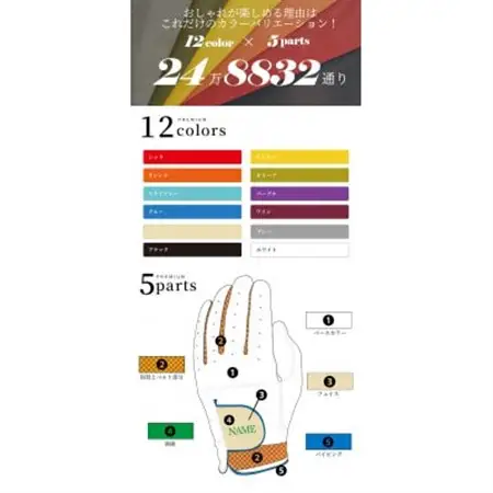 オーダーメイドゴルフグローブお仕立券【プレミアム】ベースカラー:レッド【1516016】