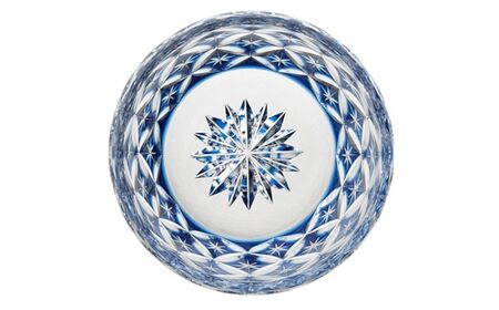 江戸切子 冷酒杯 伝統工芸士作 冷酒杯〈七宝〉(青色) カガミクリスタル | 江戸切子 グラス 茨城県 龍ケ崎市