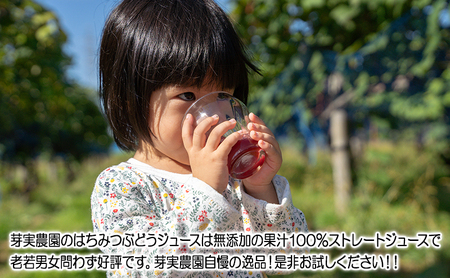 芽実農園のぶどうジュース(はちみつぶどう100％) 720ml×6本 青森県鶴田町産はちみつぶどう使用 果汁飲料 野菜飲料 ブドウ 