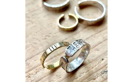 指輪 神奈川県 シルバーアクセサリーwork shop【バンドスタンプリング】1名 アクセサリー リング 製作 体験 チケット ワークショップ アクセサリー作り オリジナル 天然石 パール 初心者 逗子市 神奈川
