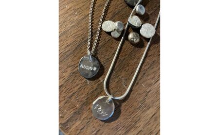 ペンダント 神奈川県 シルバーアクセサリーwork shop【スモールインゴットペンダントトップ】2名 アクセサリー 製作 体験 チケット ワークショップ アクセサリー作り オリジナル インゴット 天然石 パール 初心者 逗子市 神奈川
