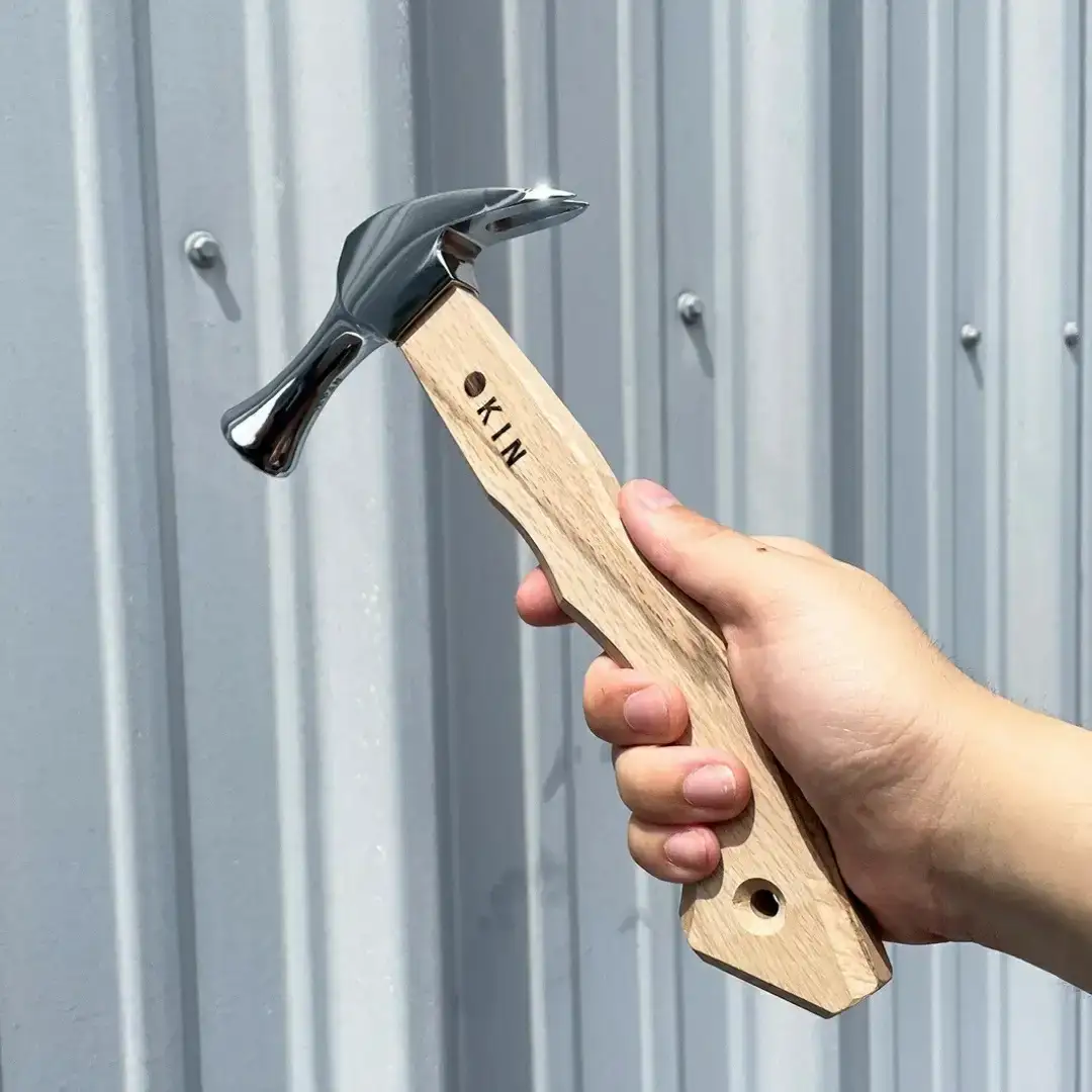 仮枠ハンマー ミラー 止付 小 角蛇曲ショート 250mm ハンマー シルバー 金槌 とんかち 工具 握りやすい [マルキン印] 【038S015】
