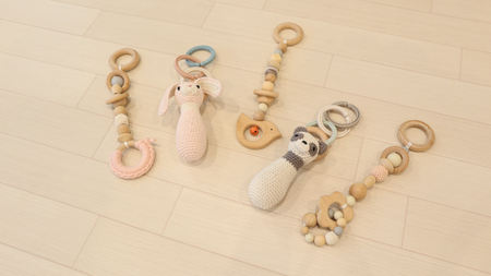 HOPPL（ホップル） amimals ベビージムセット ホワイト／ラトル