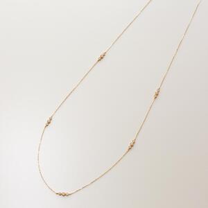 【K10イエローゴールド ラボダイヤモンドネックレス】0.315ct 15粒のダイヤを美しくデザインしたロングネックレス 長さ60cm K10-N005 ネックレス