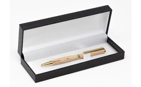 ふるさとの木を身近に感じる 《アベマキ ボールペン -slimline- 》1本 （ペン用ケース入り） | ツバキラボ ペン 文具 文房具 筆記用具 ケース入り ボールペン 贈り物 ギフト M27S22