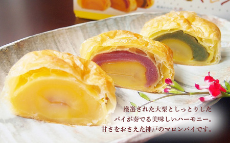 神戸マロン　アソート3個入り【神戸シェルブール 栗 マロン スイーツ 和菓子 パイ】