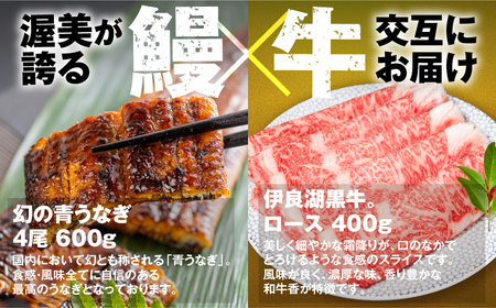 【定期便】幻の青うなぎ＆伊良湖黒牛 堪能定期便 3回