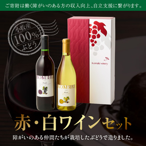 小牧ワイナリ―　赤・白ワイン２本セット（小牧産ぶどう100％使用）[026A10]　 軽口ワイン 葡萄 ぶどう ブドウ ヤマ・ソービニオン ローズ・シオター 国産ワイン 酒 飲料 アルコール ギフト 贈り物 贈答 ワイン飲み比べ ワインセット