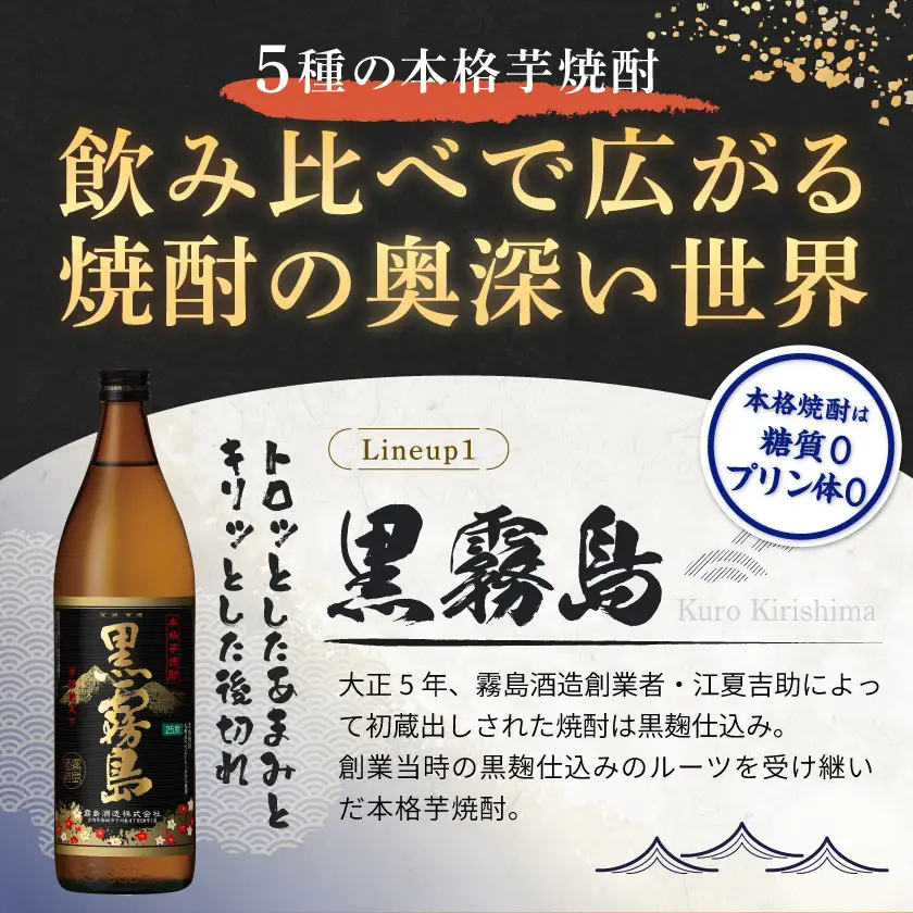霧島酒造(25度)900ml×5色バラエティセット≪みやこんじょ特急便≫_17