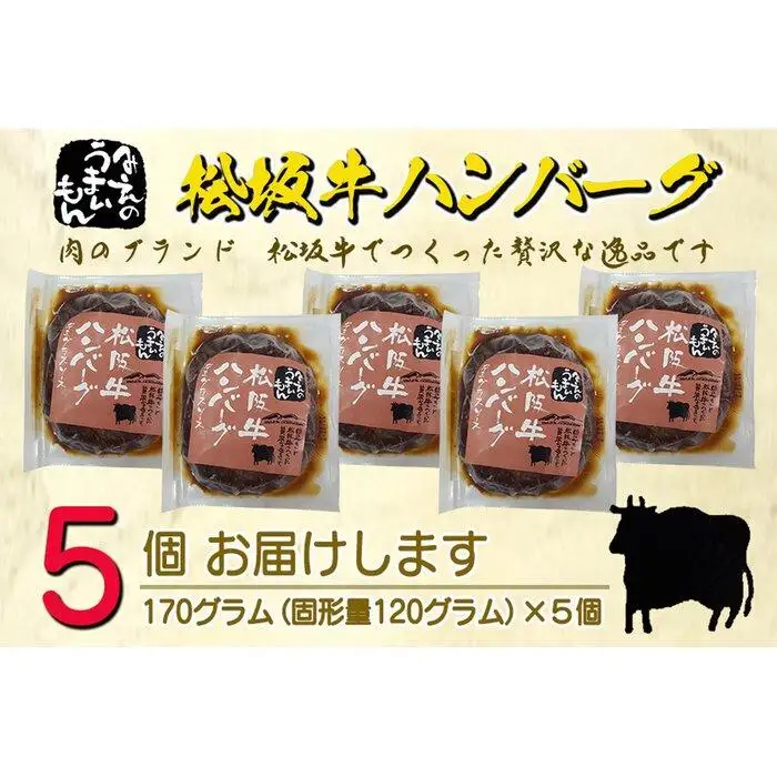 松阪牛ハンバーグ　デミグラスソース　１７０ｇ×５個セット