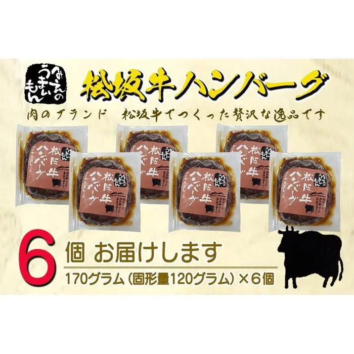 松阪牛ハンバーグ　デミグラスソース　１７０ｇ×６個セット