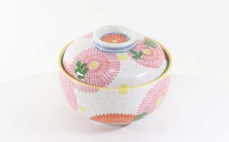 幸楽窯のベストセラー 菊花尽くし柄の蓋つき碗 有田焼 幸楽窯 伝統柄 お祝い お正月 ハレの日 A35-275