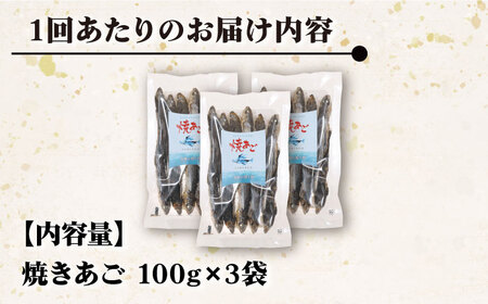 【全3回定期便】焼きあご 100g×3袋[RBC010] だし 出汁 あごだし 定期便 だし 出汁 あごだし 定期便 だし 出汁 あごだし 定期便 だし 出汁 あごだし 定期便九州 長崎