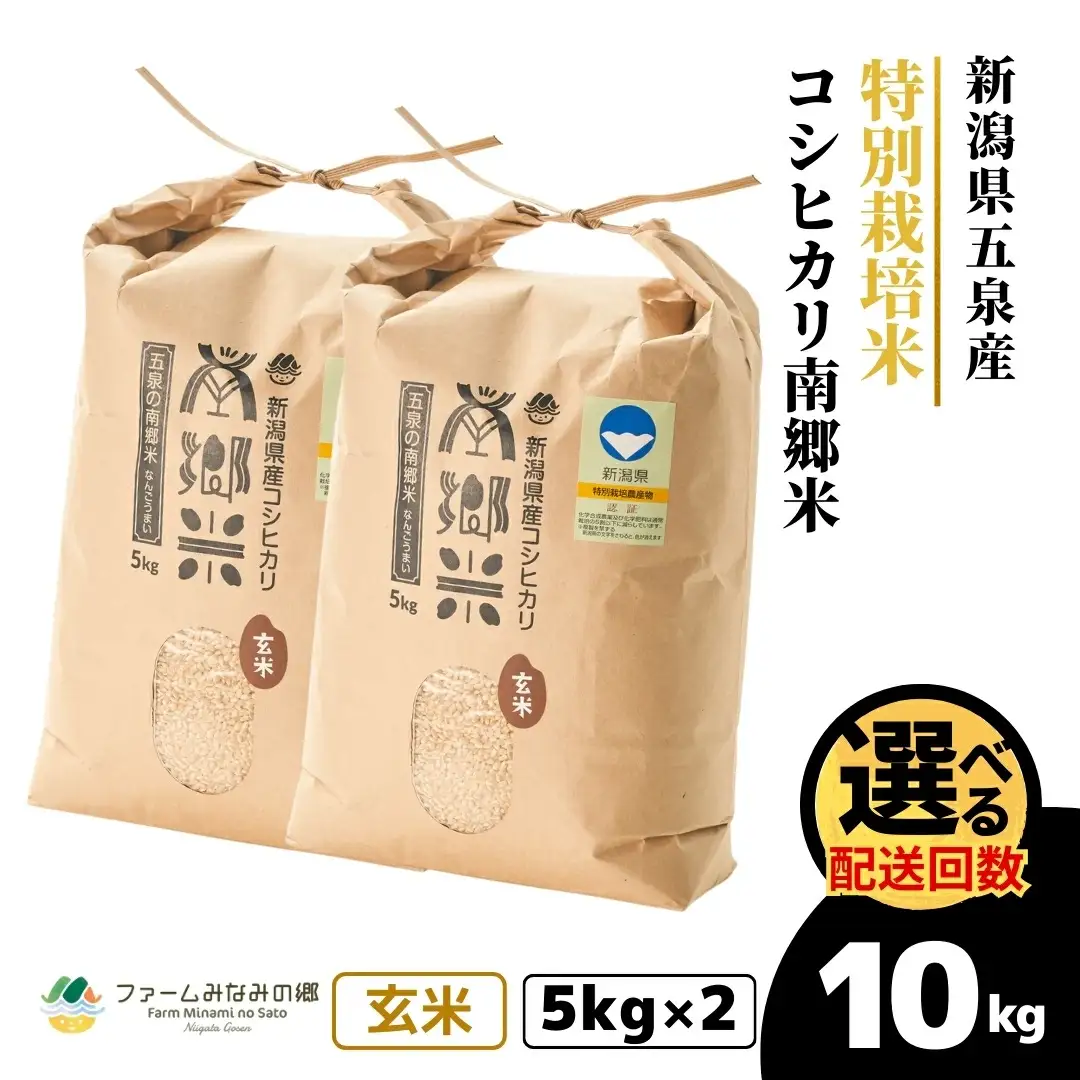 令和7年産 特別栽培 コシヒカリ 南郷米 玄米 10kg（5kg×2袋）