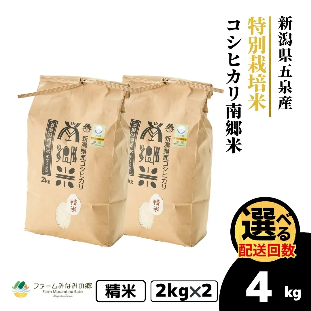 令和7年産 特別栽培米コシヒカリ 南郷米 4kg（2kg×2袋）