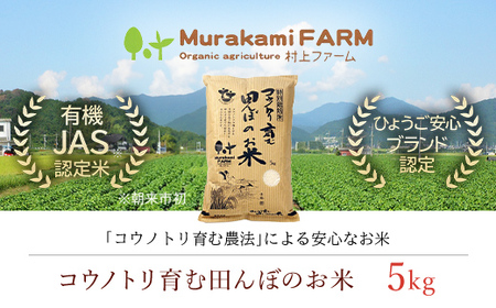【先行予約 令和8年産】特別栽培米 コウノトリ育む田んぼのお米 5kg (5kg×1袋)〈村上ファーム〉お米 おこめ 米 こめ コメ ご飯 ごはん 白米 5キロ 5㎏ 兵庫県 朝来市 AS1BC16