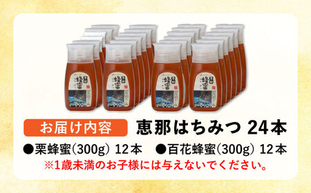 恵那蜂蜜 24本セット (百花蜂蜜300g×12本、栗蜂蜜300g×12本) / 恵那市 / はち工房こうけつ [AUDF045]