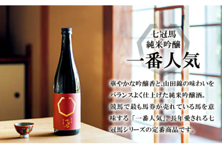 七冠馬 純米吟醸・純米セット【日本酒 720ml 四合瓶 2本 詰め合わせ セット 七冠馬 純米吟醸 純米酒 お酒 酒 飲み比べ 晩酌 地酒 こだわり アルコール プレゼント 贈り物 贈答 ギフト】