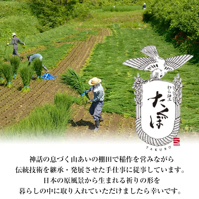 わら細工 祝結び(大)(70cm×60cm)縁起物 装飾 工芸品 民芸品 手作り【WR008】【株式会社たくぼ】
