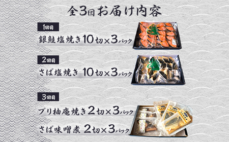 H7-A7A【3ヶ月連続お届け】調理済 焼魚 煮魚 食べ比べセット