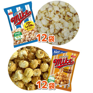 スナック 菓子 【マイクポップコーン】 2種類 食べ比べ バラエティ（12袋×2種） 計24袋 バターしょうゆ味 キャラメル 詰め合わせ _DI32