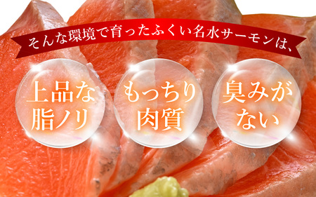 サーモン 150g×3パック ｜福井名水サーモン 刺身用 皮剥ぎ 骨抜き