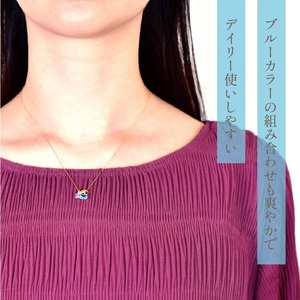 K10イエローゴールド ネコ タンザ／ブルートパーズ ネックレス 管理番号208163 218-128-TZ