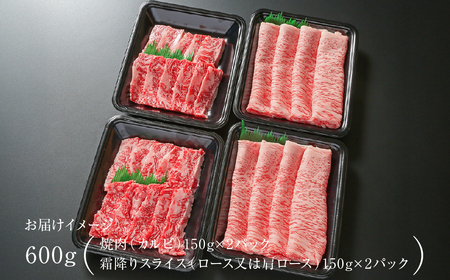 飛騨牛 カルビ(焼肉)・霜降りスライス 600g 飛騨牛 飛騨高山ミート [MZ016]