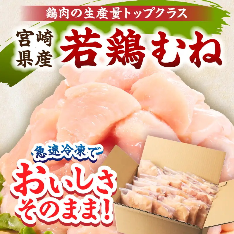 宮崎県産 若鶏切身 むね肉 6kg（300g×20袋）【3か月定期便】_b0797_it_x2