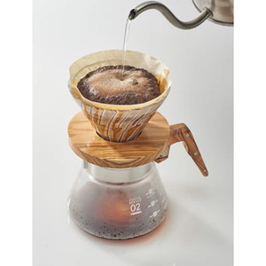 HARIO V60 耐熱ガラス透過ドリッパーオリーブウッド［VDGR-01-OV］｜ HARIO ハリオ_FI22