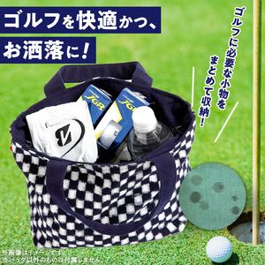 久留米絣ゴルフラウンドトートバック（RK）_久留米絣ゴルフラウンドトートバック（RK） 〔Nx147〕