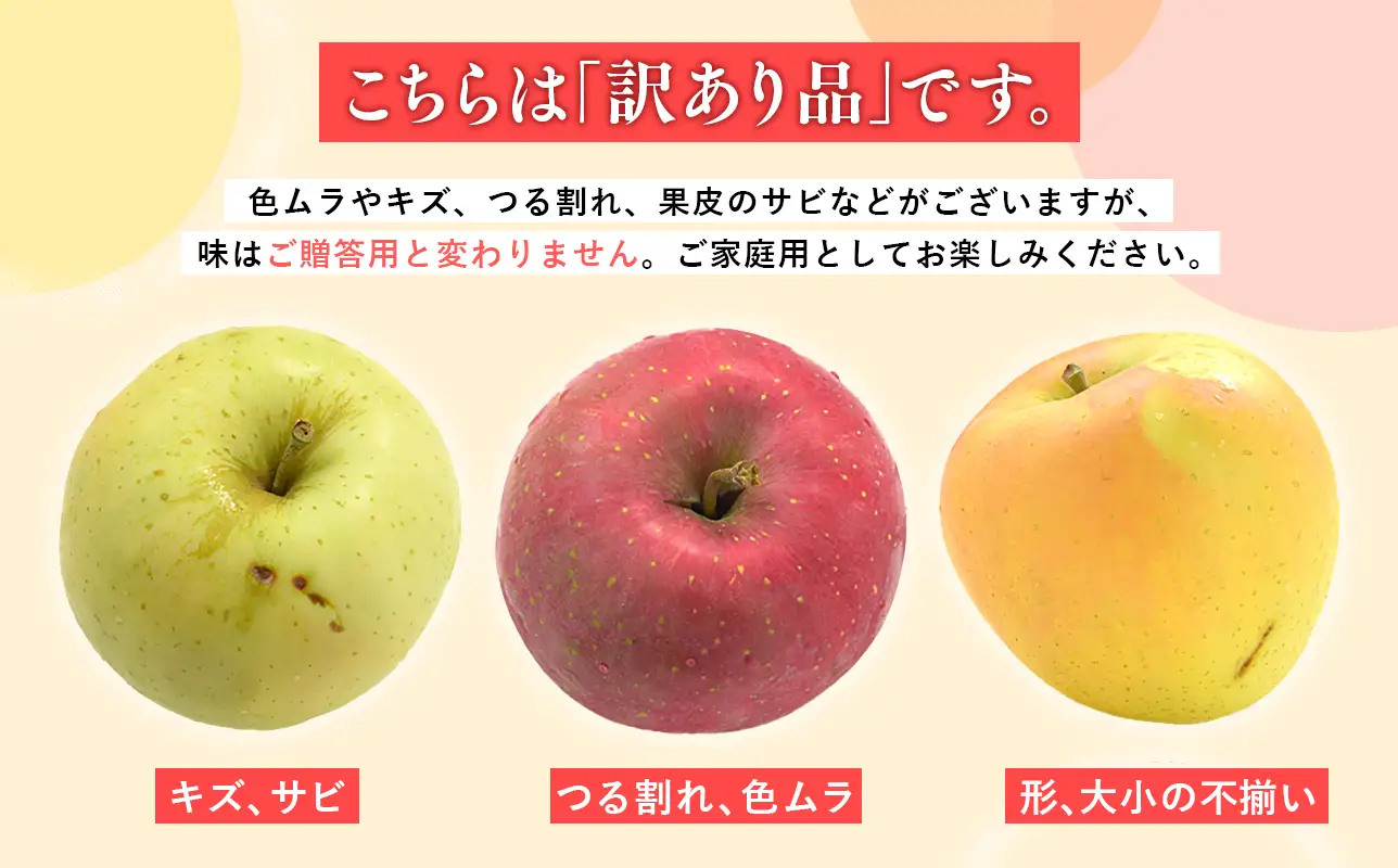 【レビューキャンペーン】年内発送 【訳あり】家庭用 シナノスイート 約3kg【那由多のりんご園・平川市産】 [hi-0005-009]