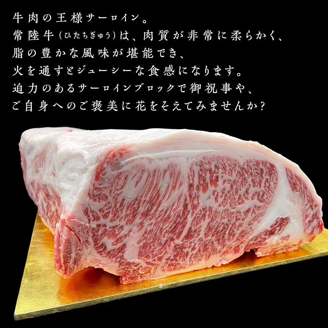 常陸牛 A5 等級 サーロイン ブロック 3kg ( 茨城県共通返礼品 )  ステーキ 黒毛和牛 国産黒毛和牛 和牛 国産 牛肉 牛 お肉 肉 ひたち牛 [CD041sa]