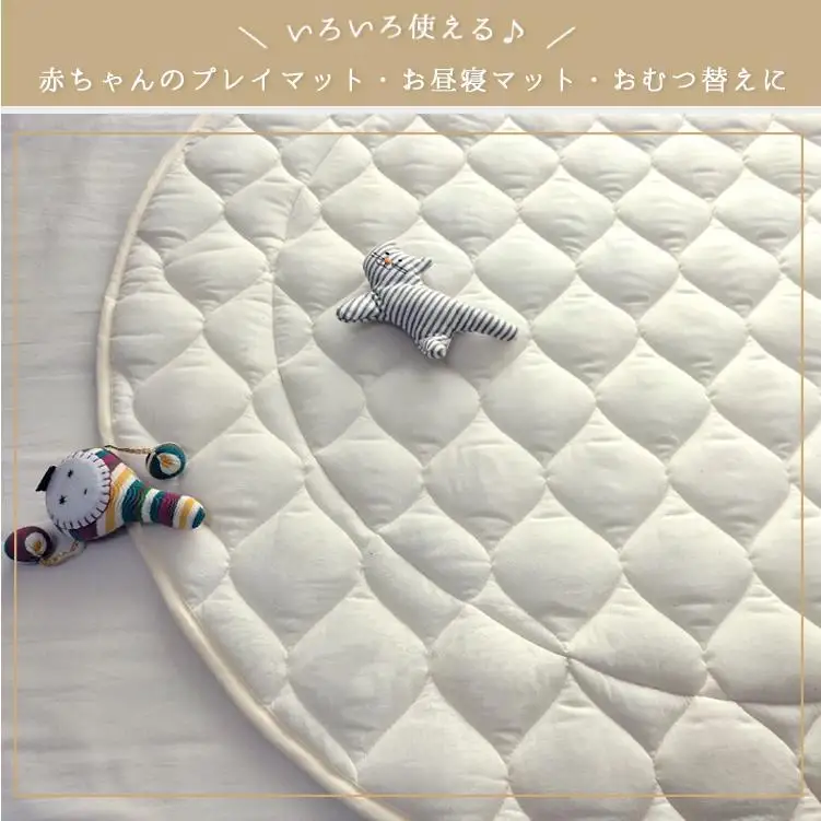 赤ちゃんにやさしいオーガニックコットンガーゼの円形サニーマット1枚 OGB-100