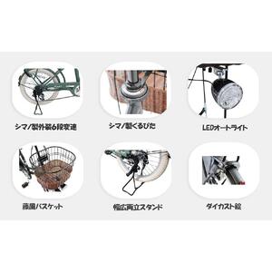 ヱビス自転車 フィデース206CST 20インチ小径自転車 シマノ製外装6段変速　電動なし（レトロ感 シマノ製ローラーブレーキ LEDオートライト ）【マットオリーブ】