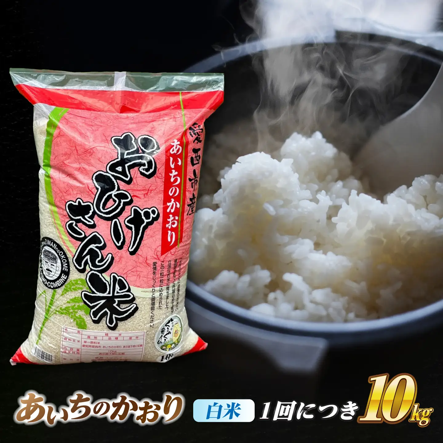 【6回定期便】あいちのかおり 白米 10kg×6か月 / 脇野コンバイン[AECP008]