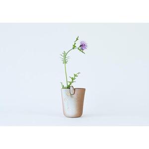 【信楽焼・明山】　絞り火色金彩ミニ花器　　B97-12　