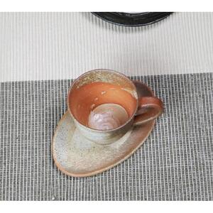 信楽焼 火色刷毛目コーヒーカップ＆ソーサー 陶器 おしゃれ