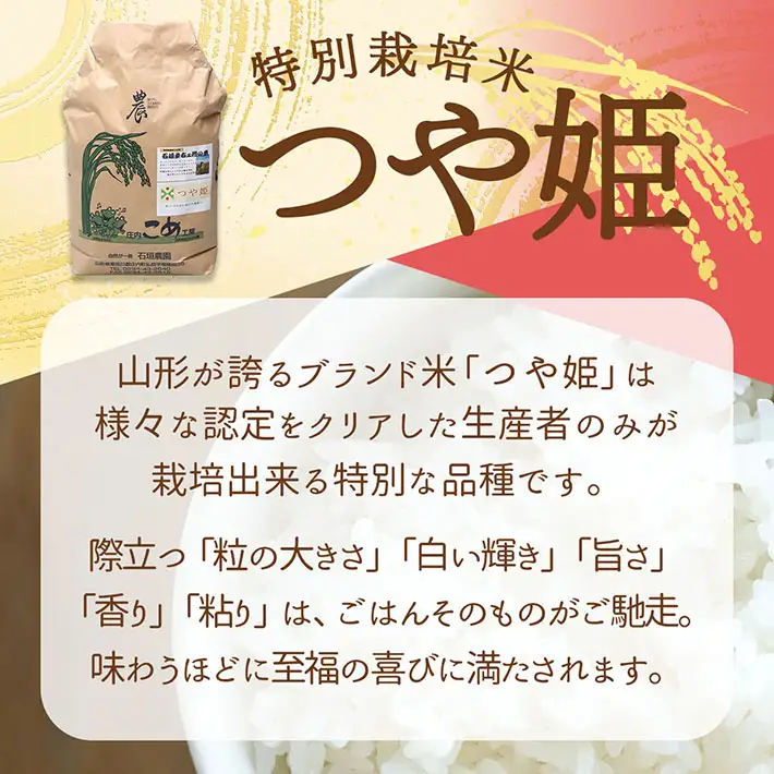 【新米受付】令和8年産 特別栽培米 つや姫 10kg 石垣農園 5kg×2袋 2026年産 ブランド米 米 国産 単一原料米 山形 庄内平野 コシヒカリの原点、亀の尾発祥の地 庄内【R8.10月以降発送開始/入金期限：2026年9月15日】