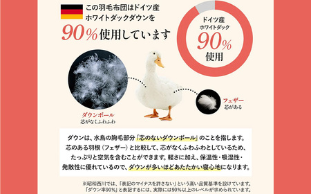 羽毛 昭和西川 CMD 羽毛ふとん ダブル ロングサイズ ドイツ産 ダック 90％ ブルー