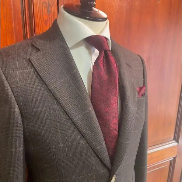 【美濃利】Makuakeで大好評！西陣織と京友禅が織りなす京都のネクタイ《ボルドー》