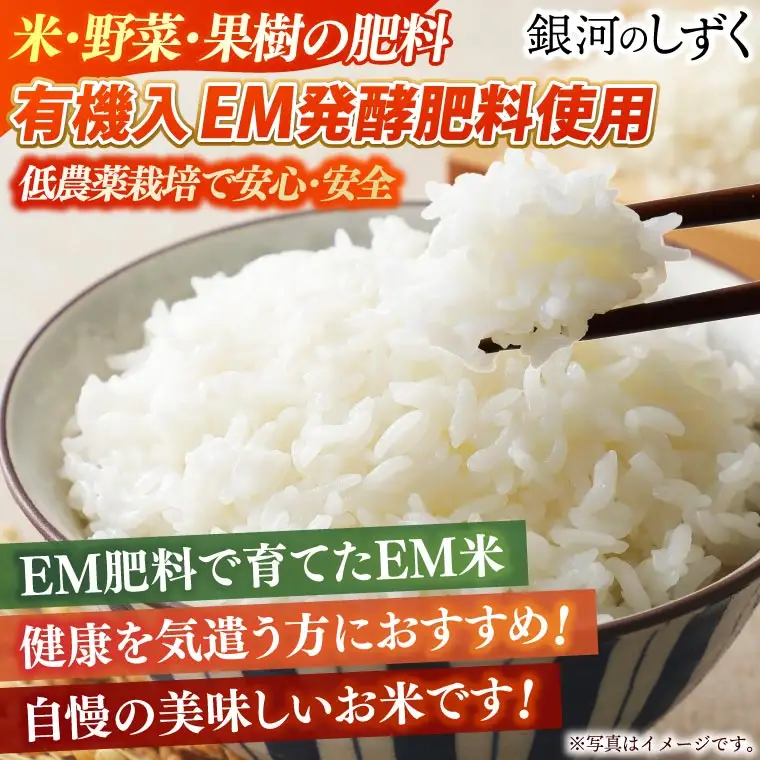 【精米】令和7年産  低農薬栽培米 銀河のしずく 10kg 白米 EI013