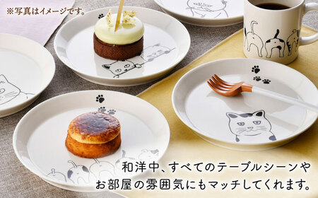 【波佐見焼】ネコづくし リムプレート 5枚セット【福田陶器店】[PA350]