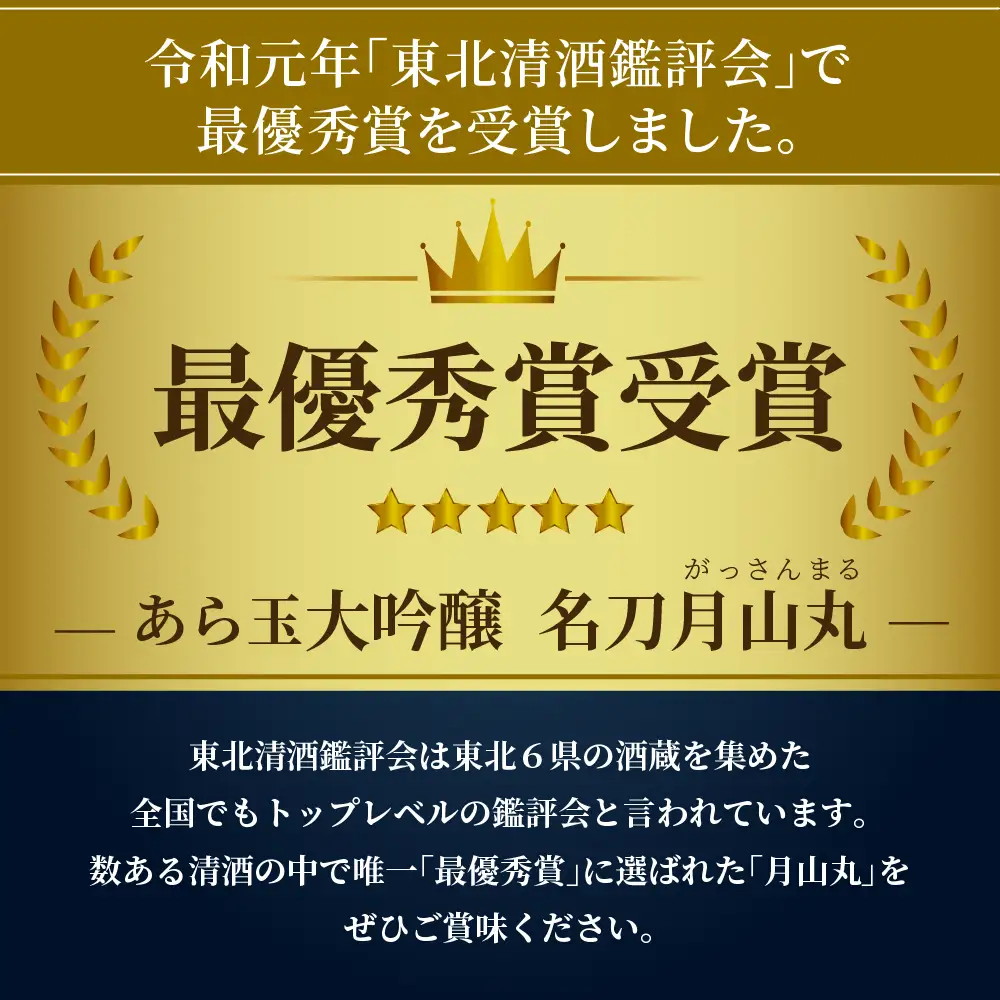 日本酒 大吟醸 名刀 月山丸 720ml 山形 日本酒