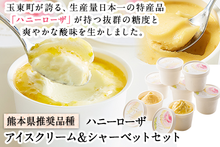 抜群の糖度と爽やかな酸味♪ハニーローザアイスクリーム＆ハニーローザシャーベット 120ml×各4個 《60日以内に出荷予定(土日祝除く)》熊本県玉名郡玉東町 すもも ハニーローザ アイス ぷらっとぎょくとう